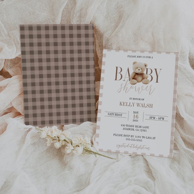 Baby shower Ours en peluche Invitation Ours neutre (Créateur téléchargé)