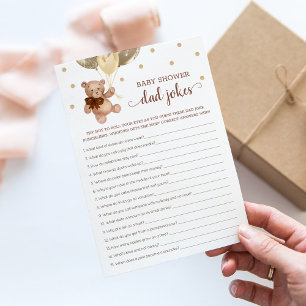 Baby shower Papa Blagues Jeu Teddy Bear Carte Brow