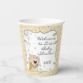 Baby Shower Paper Cups "Gold Star Baby" 8 oz. Pappbecher