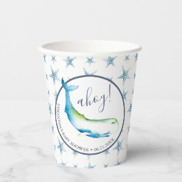 Baby Shower Paper Cups Watercolor Whale Pappbecher