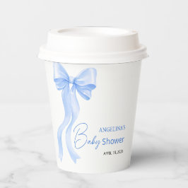 Baby shower paper cups with a delicate bow. pappbecher