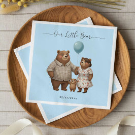 Baby Shower Paper for Boy Blue Balloon Teddy Bear Serviette