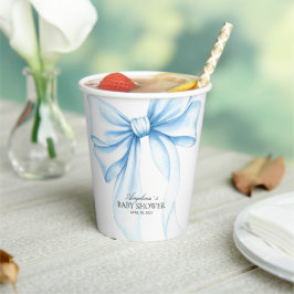Baby-Shower-Papierbecher mit einer zarten Schleife Pappbecher