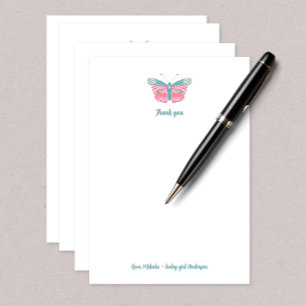 Baby shower papillon carte de remerciements