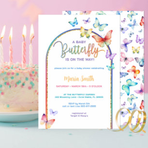 Baby shower papillon de printemps Invitation - col