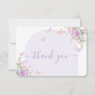 Baby shower papillon Fille Carte de remerciements