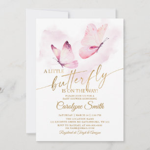 Baby shower papillon Invitation fille