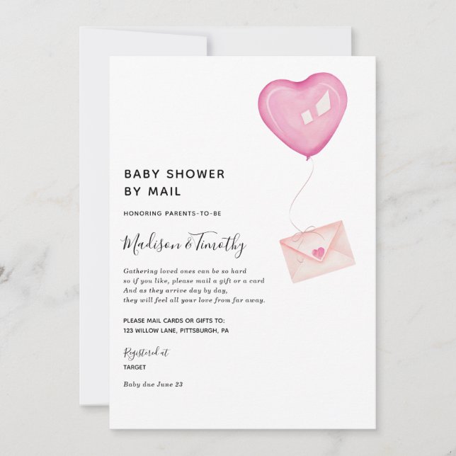 Baby shower par invitation par courrier (Devant)
