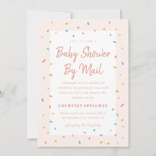 Baby shower par invitation par courrier (Devant)