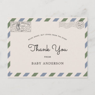 baby shower par Mail Merci Carte postale bleue ver