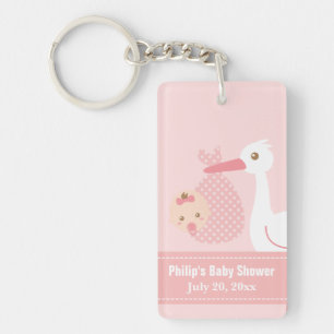 Baby-Shower-Party-Geschenk - Storch liefert Baby-M Schlüsselanhänger