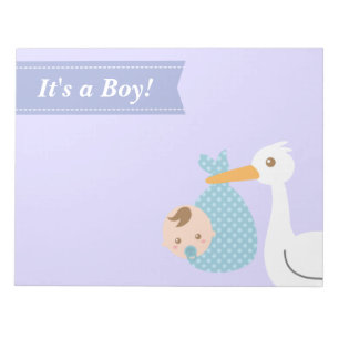 Baby-Shower-Party-Geschenk - Storch liefert Babyju Notizblock