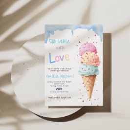 Baby Shower Party mit Eiscreme und Liebe Einladung