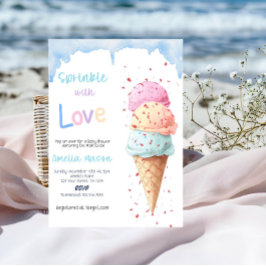 Baby Shower Party "Mit Liebe Übergießen" Einladung