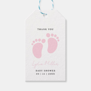 Baby Shower Party Pinke Babysfuesse, Mädchen-Baby  Geschenkanhänger