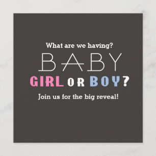 Baby Shower Party zur Enthüllung des Geschlechts:  Einladung