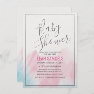 Baby shower Pastel Aquarelle Invitation