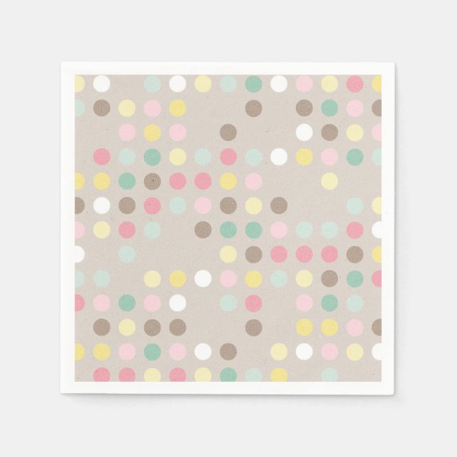 Baby Shower Pastel Polka Dot Serviette (Vorderseite)