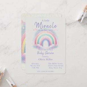 Baby shower Pastel Rainbow Invitation pour filles