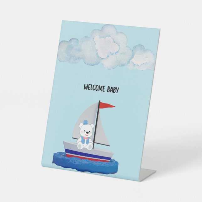 Baby Shower Pedestal Sign Sockelschild (Vorderseite)