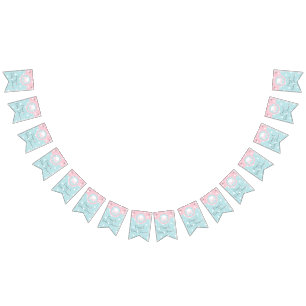 Baby shower Peek-a-Boo, Bannière de Bunting Swallo