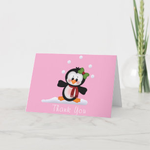 Baby shower Penguin Merci Note