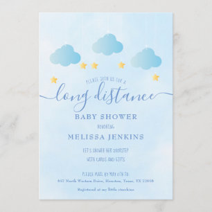 Baby Shower per Post für weite Strecken Boy Blue Einladung
