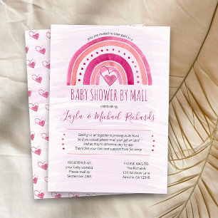 Baby Shower per Post mit Wasserfarben-Waschung in Einladung