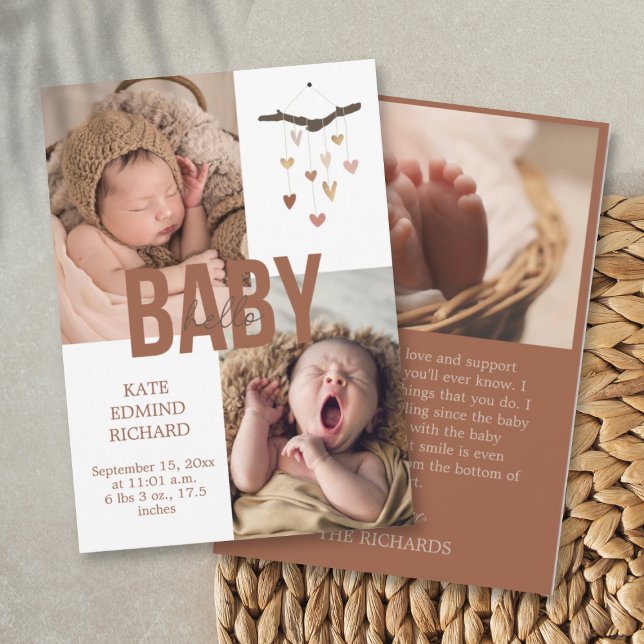 Baby shower photo faire-part de naissance Merci (Créateur téléchargé)