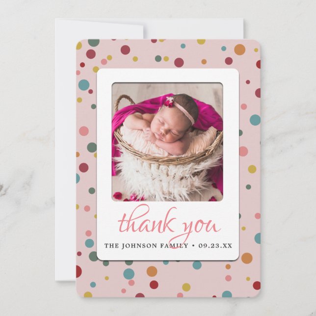 Baby shower photo Merci Faire-part de naissance (Devant)