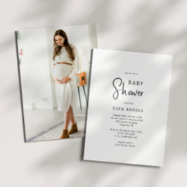 Baby shower photo moderne simple Neutre Invitation