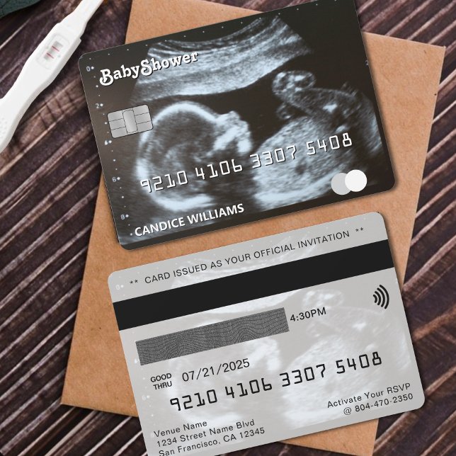 Baby shower photo Ultrasound par carte de crédit (Credit Card Ultrasound Photo Baby Shower
)