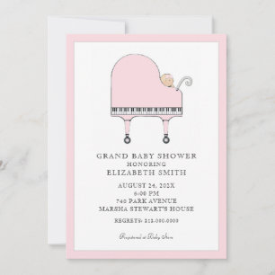 Baby Shower Piano Music Einladung