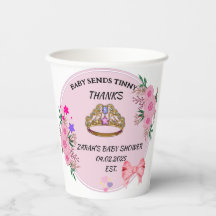 BABY SHOWER PINK FLORAL PAPIER CUPS