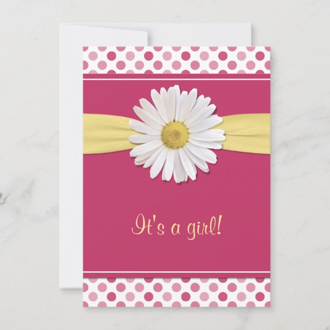 Baby shower Pink Poka Dot Invitation (Devant)