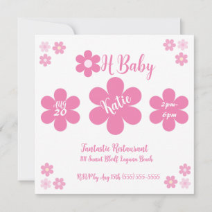 Baby Shower - Pinke Blumen Glamour-