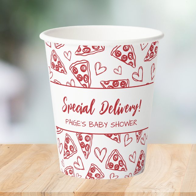 Baby Shower Pizza Party Italian Special Delivery Pappbecher (Von Creator hochgeladen)