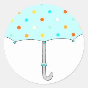 Baby-Shower-Polka-Dot-Regenschirm Runder Aufkleber