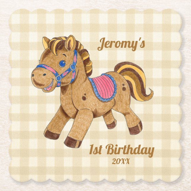 Baby-Shower-Pony-Coaster Untersetzer (Vorderseite)