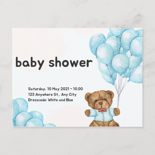 Baby Shower Postkarte (Vorderseite)