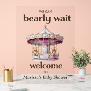 Baby shower pour fille jumelle Teddy Bear Bienvenu