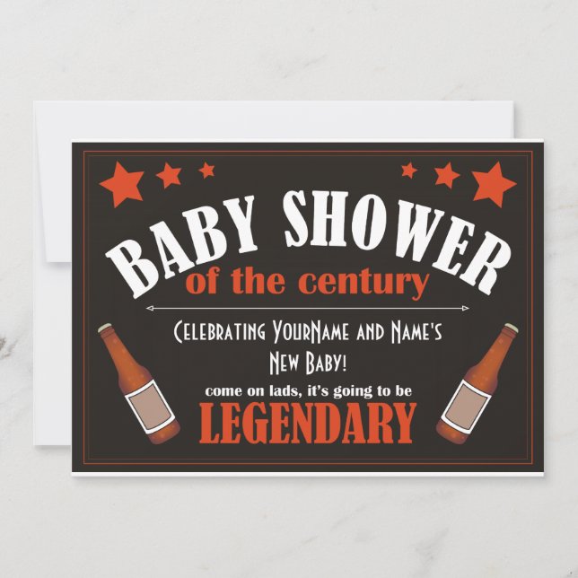 Baby shower pour hommes Invitation (Devant)