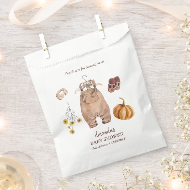 Baby Shower Pumpkin Minimalistisch Baby Geschenktütchen (Ausgeschnitten)