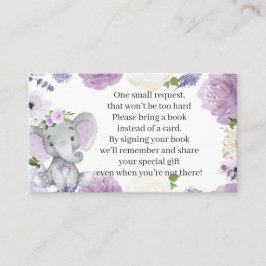 Baby shower Purple Elephant Demande Carte