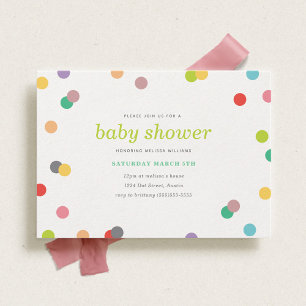 Baby shower Rainbow Confetti Invitation