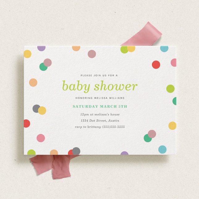 Baby shower Rainbow Confetti Invitation (Créateur téléchargé)