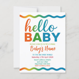 Baby shower Rainbow invitation invitation personna