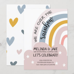 BABY SHOWER RAINBOW INVITE Coed Shower Pastelle Einladung