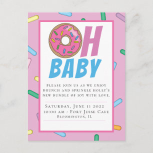 Baby shower Rainbow Sprinkle Postcard Invitation