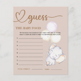 Baby Shower Raten Sie die Baby-Food-Karte
